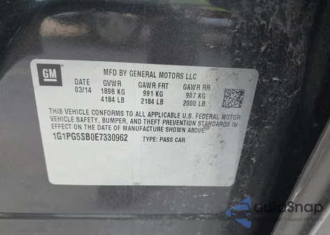 2014 Chevrolet Cruze Ltz из США, поврежденный, VIN 1G1PG5SB0E7330962